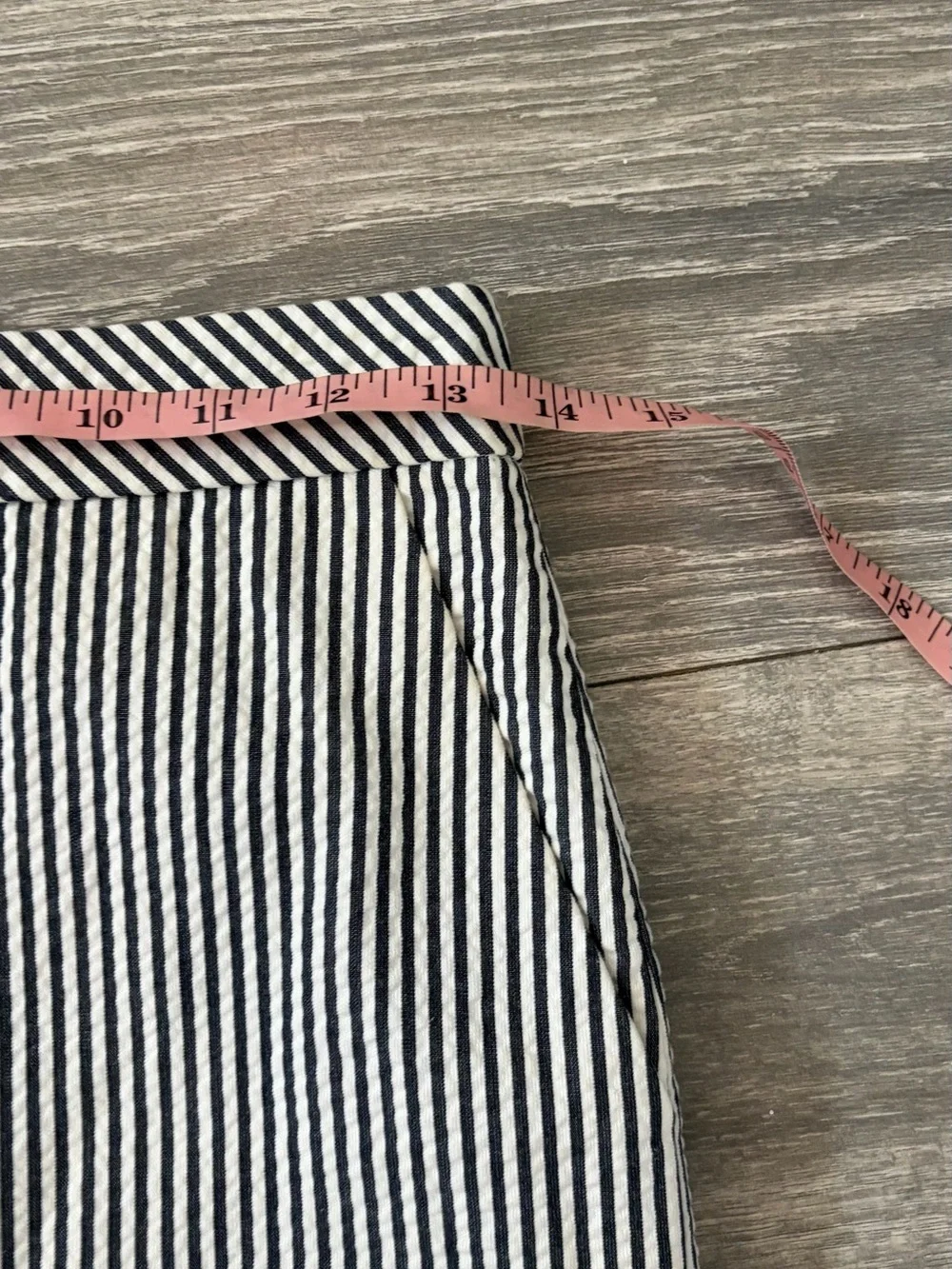 J. Crew Black and White Vertical Stripe Pencil Skirt